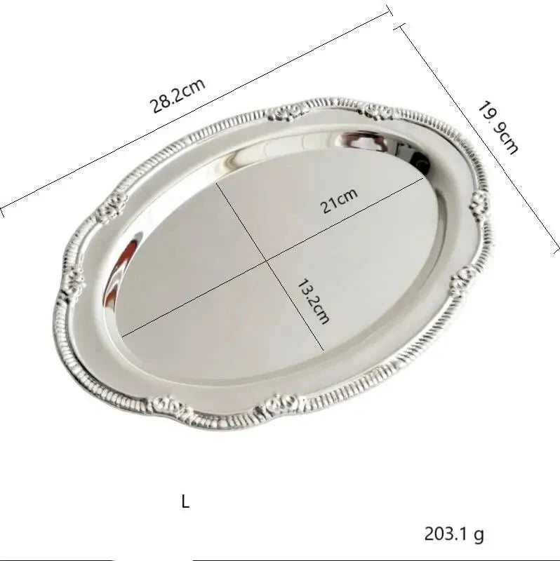 Bandeja Vintage Prateada em Metal