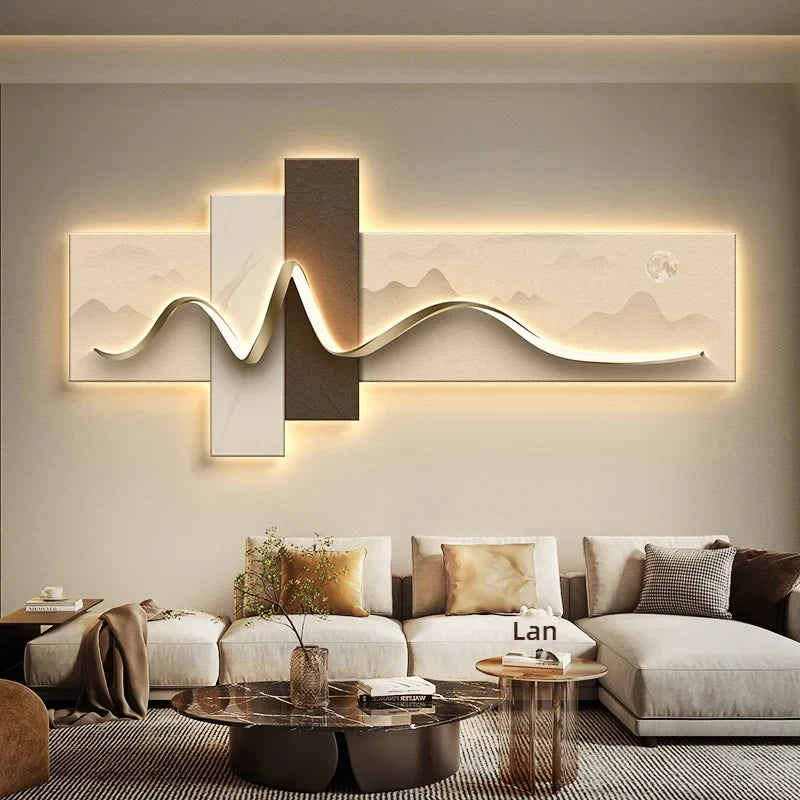 Quadro Luminária de Parede LED Wabi Sabi Moderna