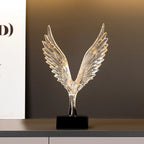Escultura Asa de Anjo Dourada em Resina