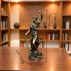 Escultura Deusa da Justiça em Resina com Relógio
