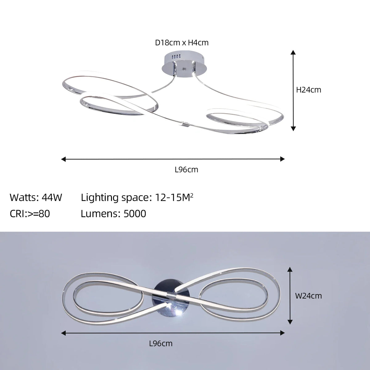 Luminária de Teto LED Regulável com Controle Remoto