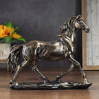 Escultura de Cavalo de Resina Vintage Estilo Chinês