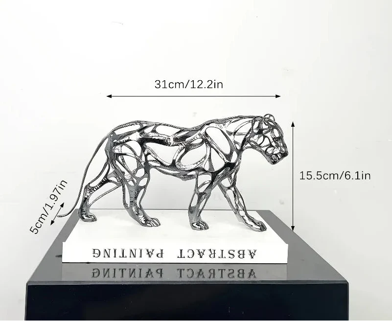 Escultura Leopardo em Metal