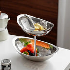 Fruteira Oval Elegante de Aço Inoxidável Aihem