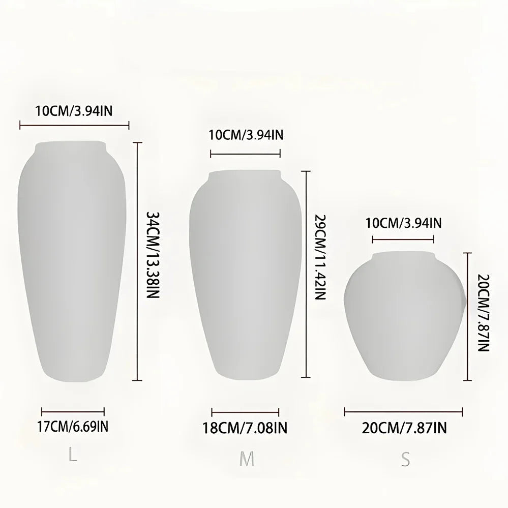 Vaso de Cerâmica Moteado Branco Retrô Elegante