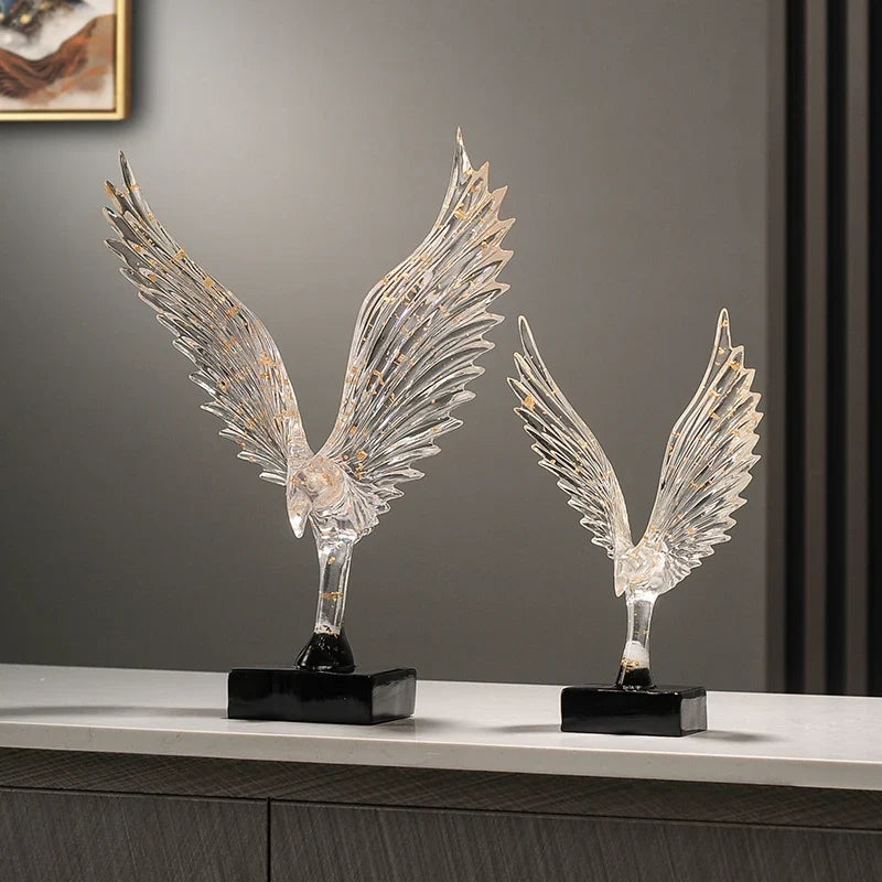 Escultura Asa de Anjo Dourada em Resina