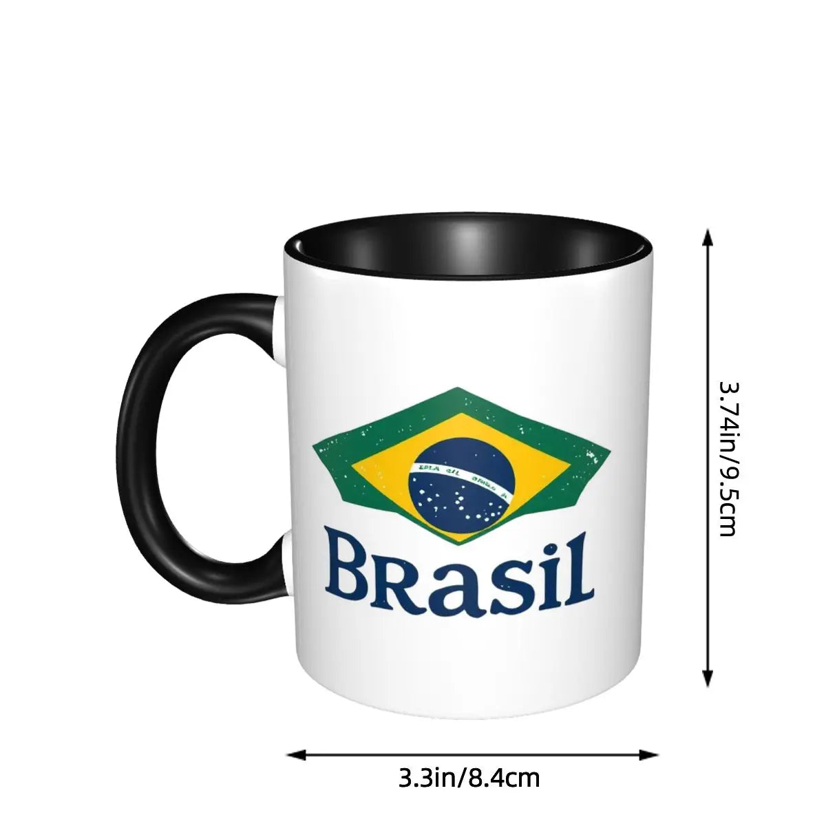 Caneca de Cerâmica com Bandeira do Brasil