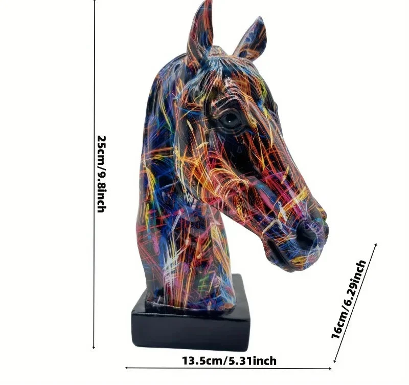 Escultura de Cavalo em Resina com Arte Graffiti