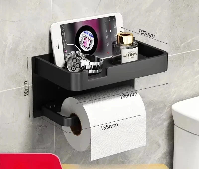 Suporte de Papel Higiênico Luxo com Prateleira
