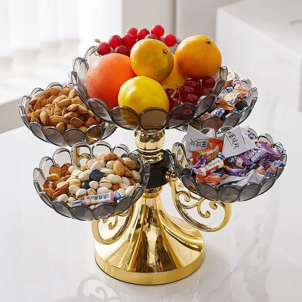 Fruteira Giratória Luxo com 5 Camadas