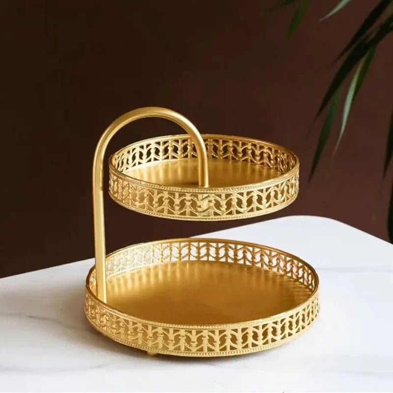 Fruteira Nórdica Elegante de Camada Dupla para Doces e Frutas