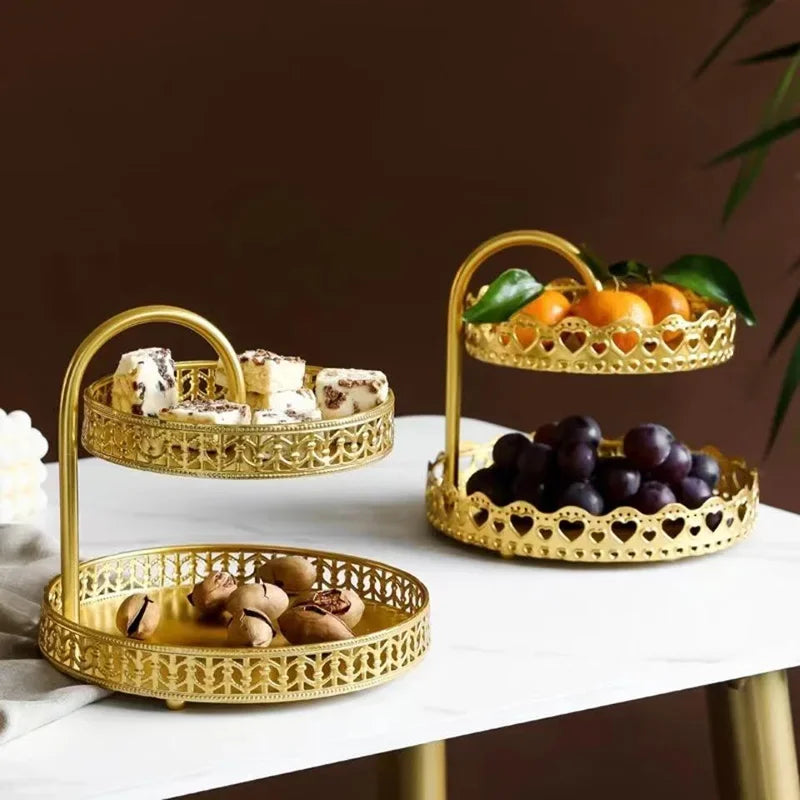 Fruteira Nórdica Elegante de Camada Dupla para Doces e Frutas