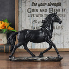 Escultura de Cavalo de Resina Vintage Estilo Chinês