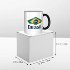 Caneca de Cerâmica com Bandeira do Brasil