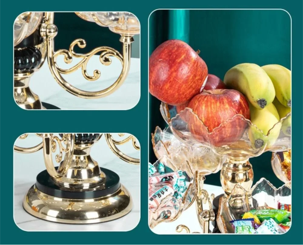 Fruteira Giratória Luxo com 5 Camadas