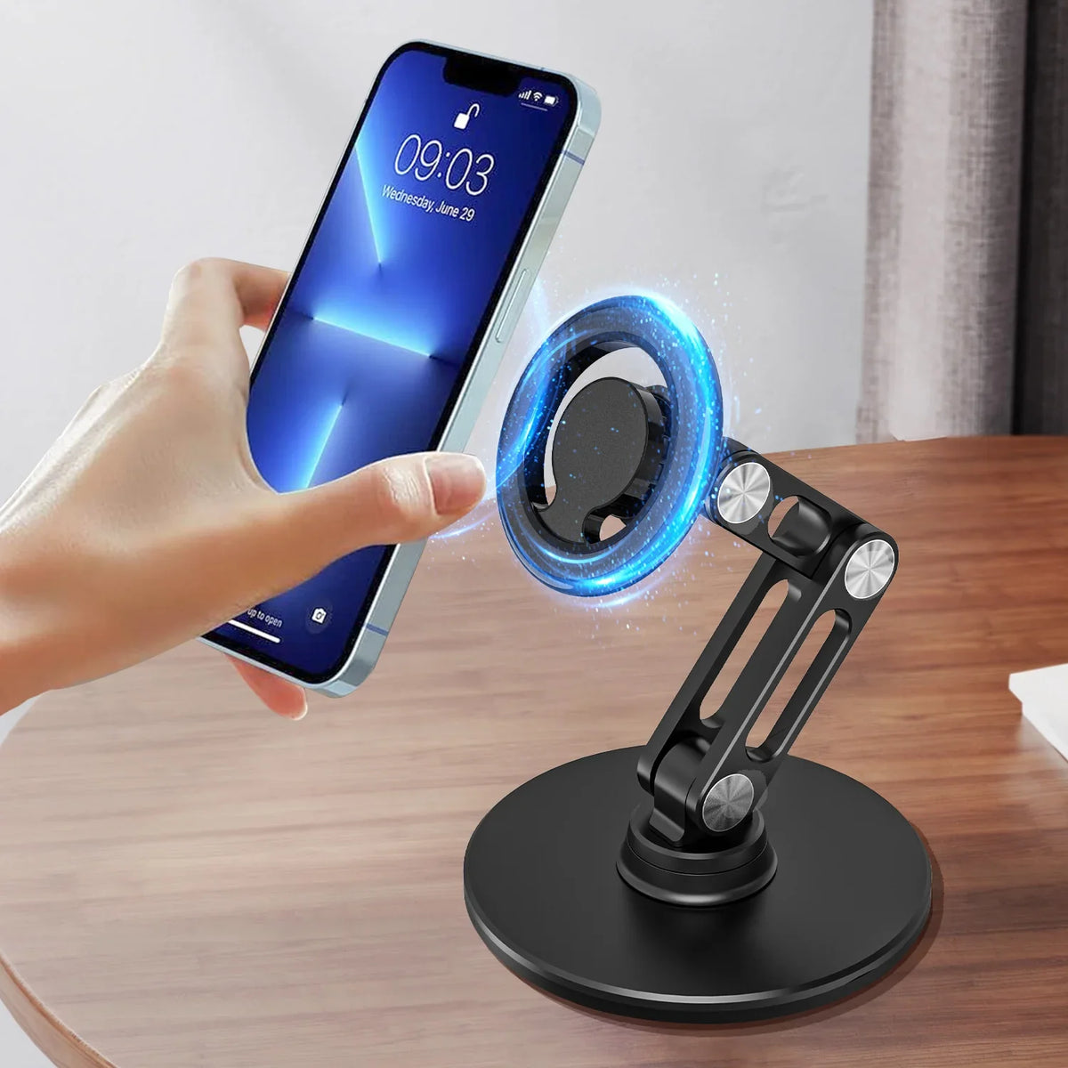 Suporte Magnético Rotativo 360° para Smartphones