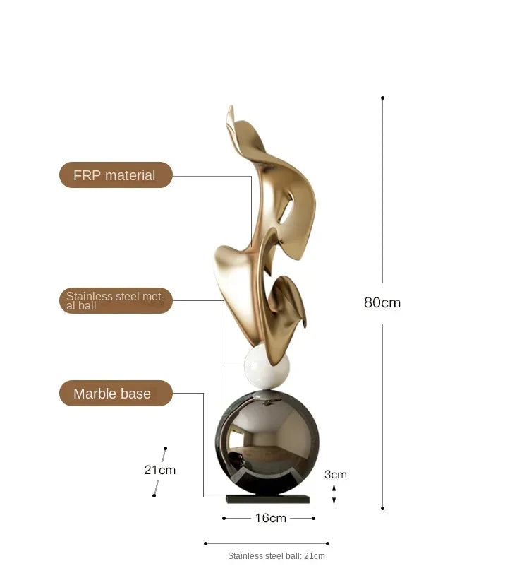 Escultura Geométrica de Luxo para Decoração Moderna