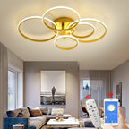 Lustre de LED Moderno Dourado para Ambientes Elegantes
