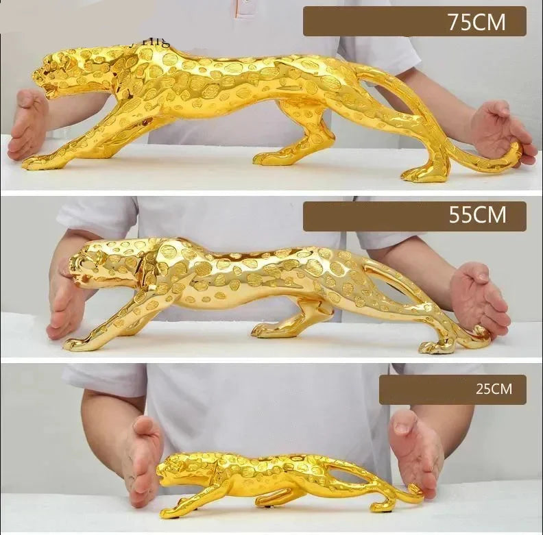 Escultura Pantera Geométrica em Resina
