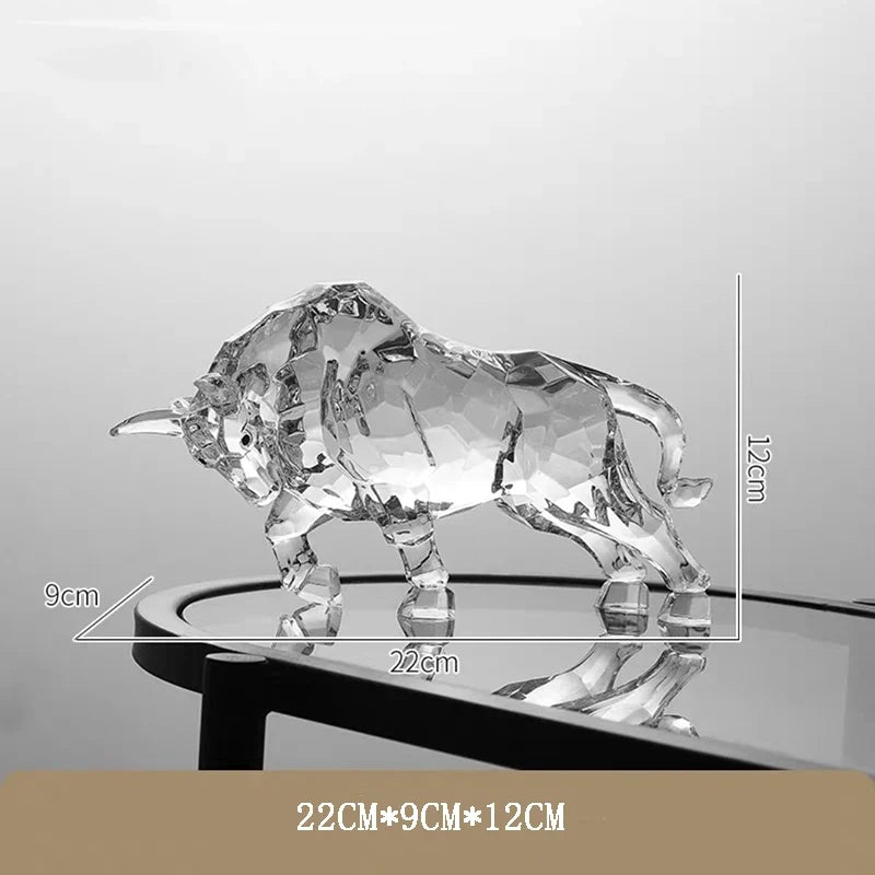 Escultura Touro em Acrílico Cristalino