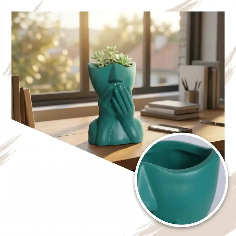 Organizador com Design Abstrato para Maquiagem e Canetas