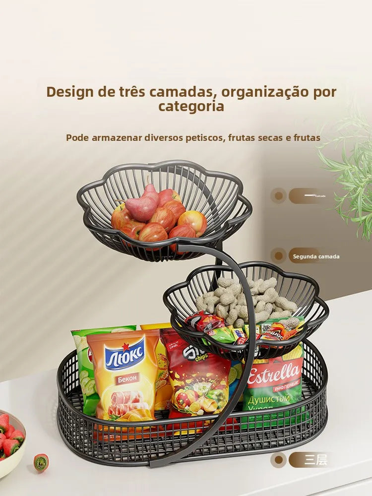 Fruteira de Metal Elegante e Multifuncional