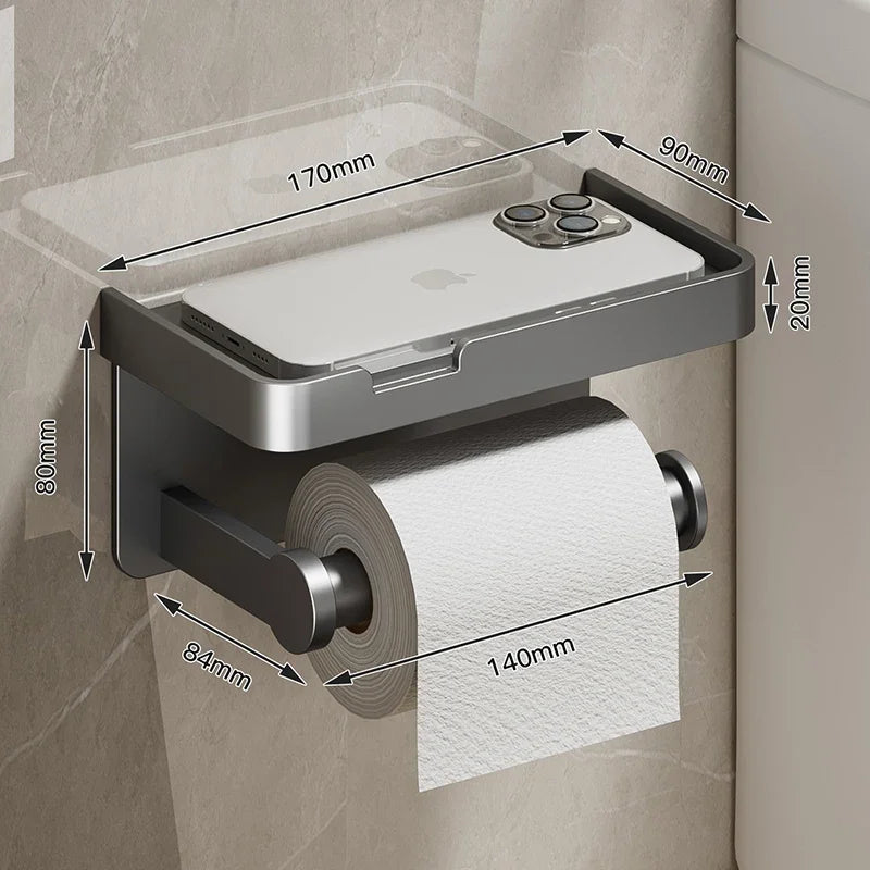 Suporte de Papel Higiênico Luxo com Prateleira