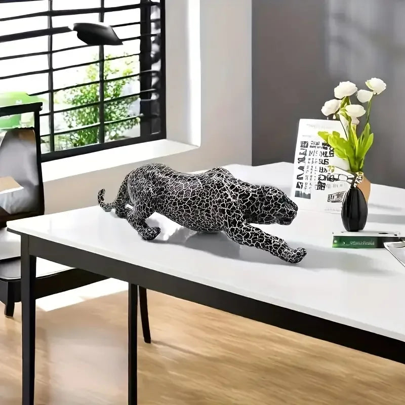 Escultura Leopardo em Resina