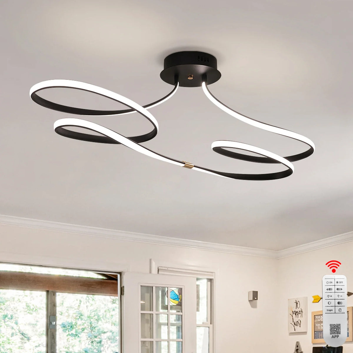 Luminária de Teto LED Regulável com Controle Remoto