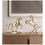Escultura de Cavalo em Resina Eletrogalvanizada