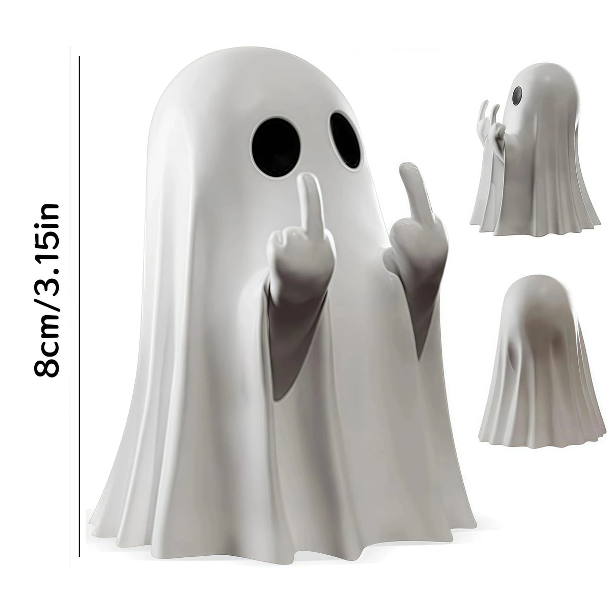 Estátua Decorativa de Fantasma com Gesto Divertido