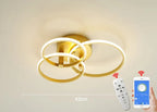 Lustre de LED Moderno Dourado para Ambientes Elegantes