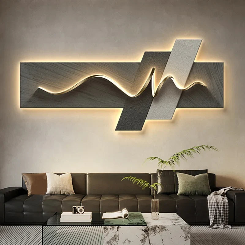 Quadro Luminária de Parede LED Wabi Sabi Moderna
