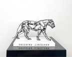 Escultura Leopardo em Metal