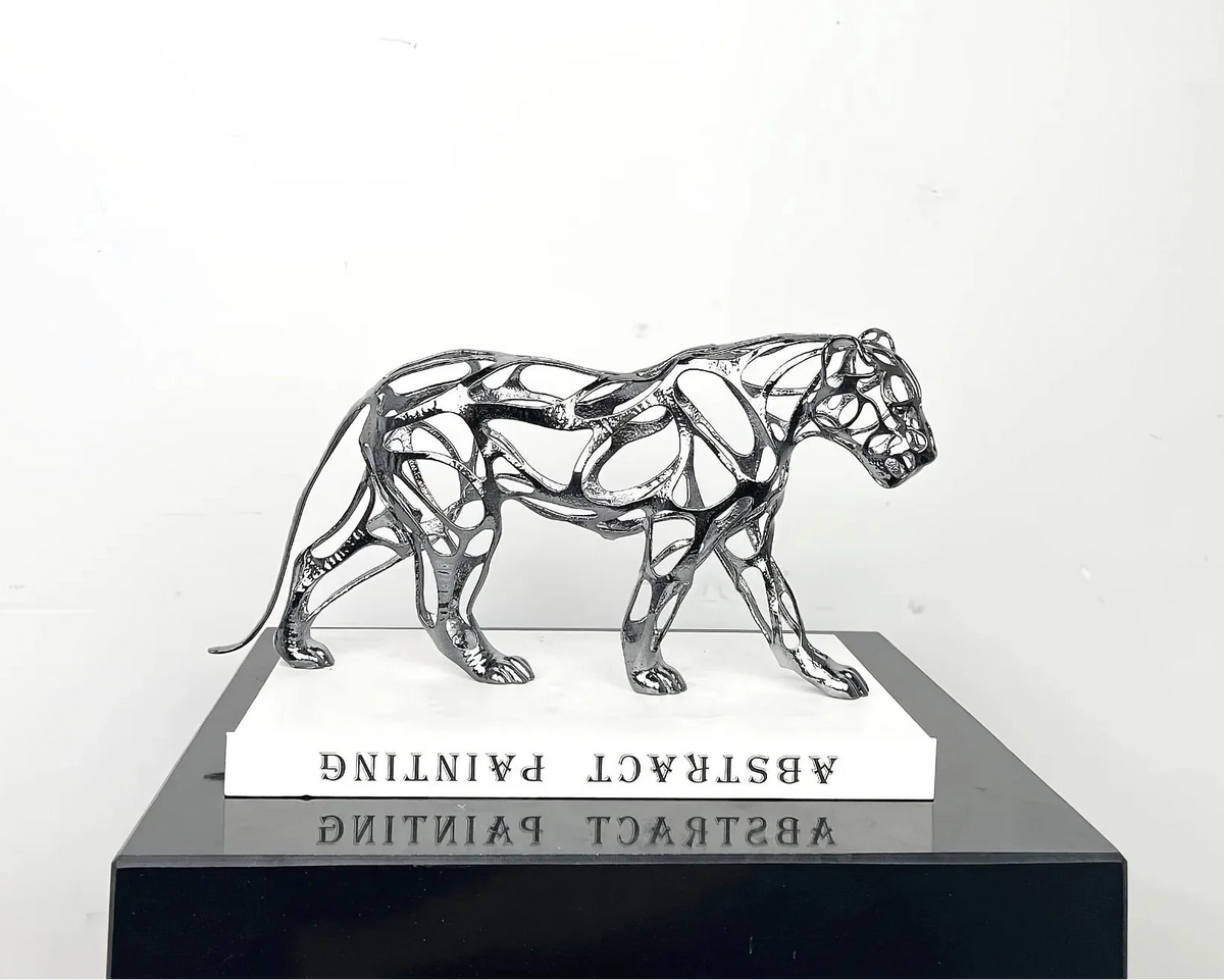 Escultura Leopardo em Metal