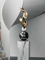 Escultura Geométrica de Luxo para Decoração Moderna