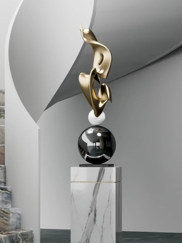 Escultura Geométrica de Luxo para Decoração Moderna