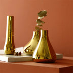 Vaso de Cerâmica Luxo Dourado para Decoração