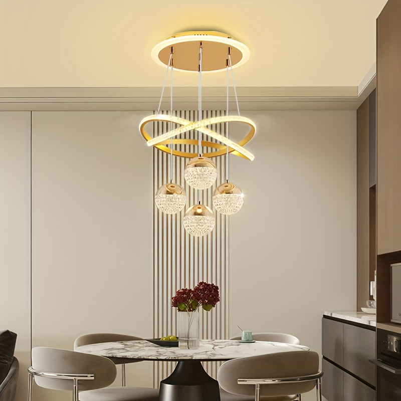 Luminária Pendente LED Elegante com Anel Luminoso