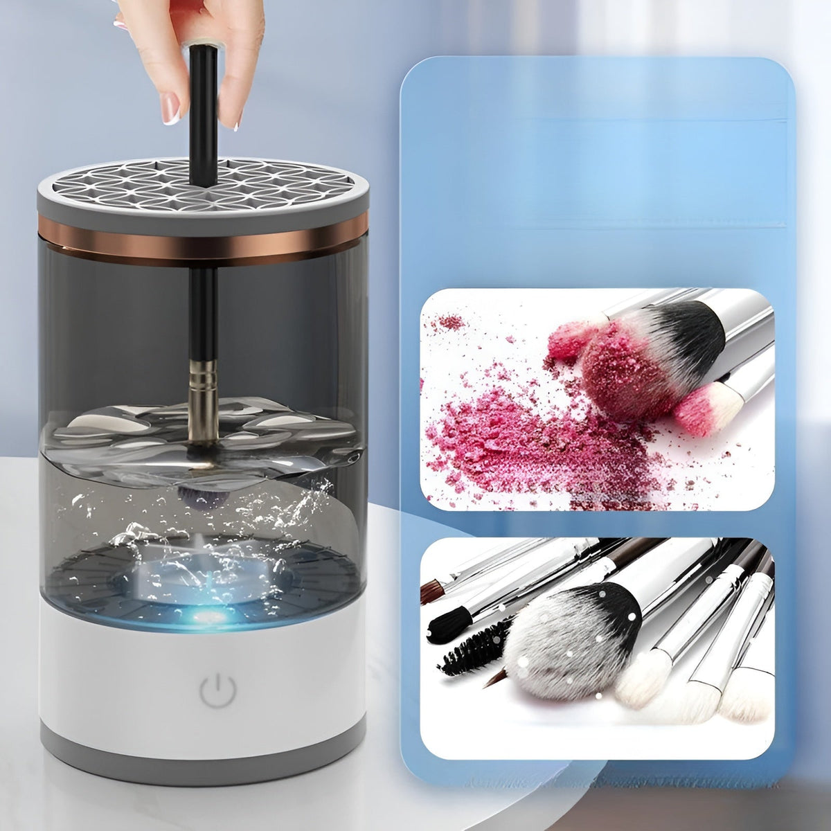 Limpador Elétrico de Pincéis de Maquiagem USB Automático