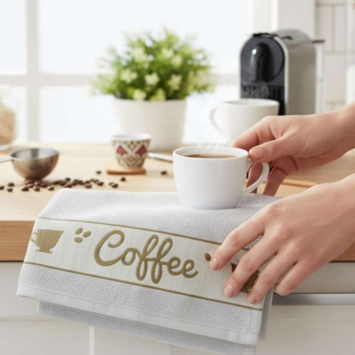 Kit de Toalhas Decorativas 100% Algodão com Frases Inspiradoras