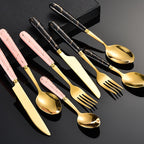 Conjunto de Talheres de Aço Inoxidável Luxo 24 Peças