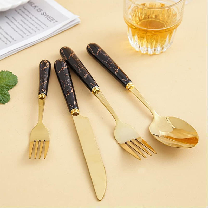 Conjunto de Talheres de Aço Inoxidável Luxo 24 Peças
