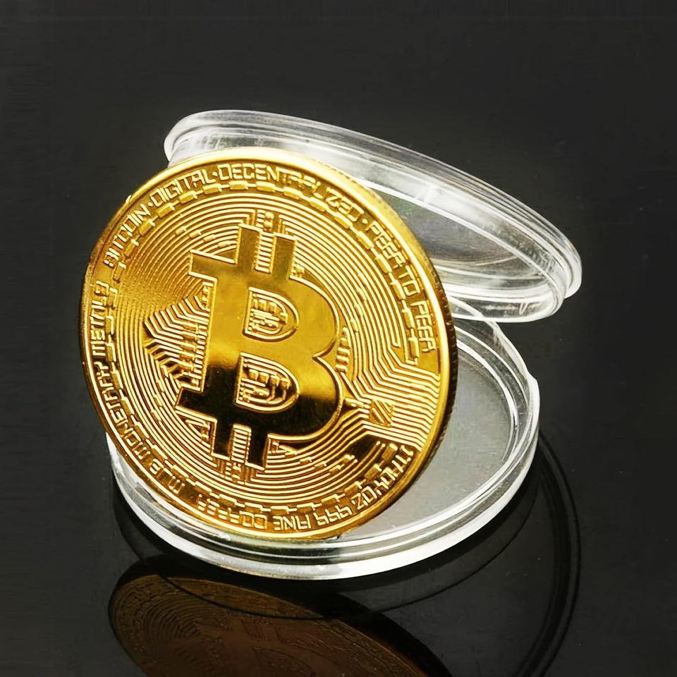 Moeda Bitcoin Colecionável com Estojo Protetor