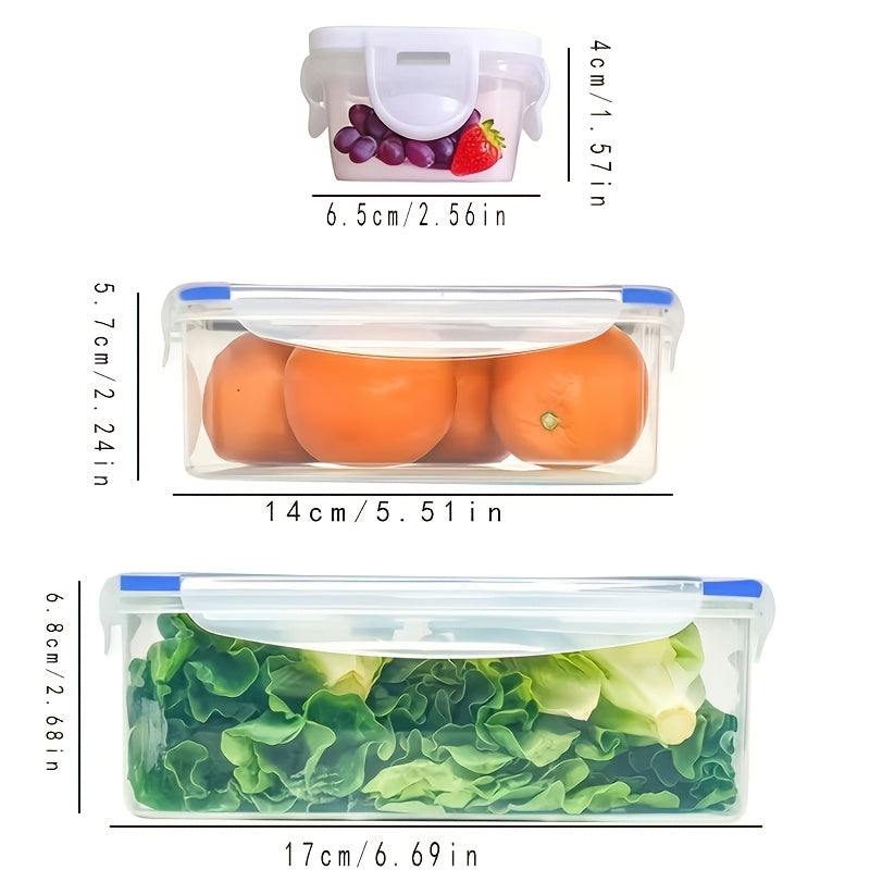 Conjunto de 3 Recipientes de Armazenamento Transparente Multi-Tamanho
