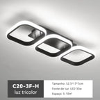 Luminária de Teto LED Triangular Moderna com Temperatura Ajustável