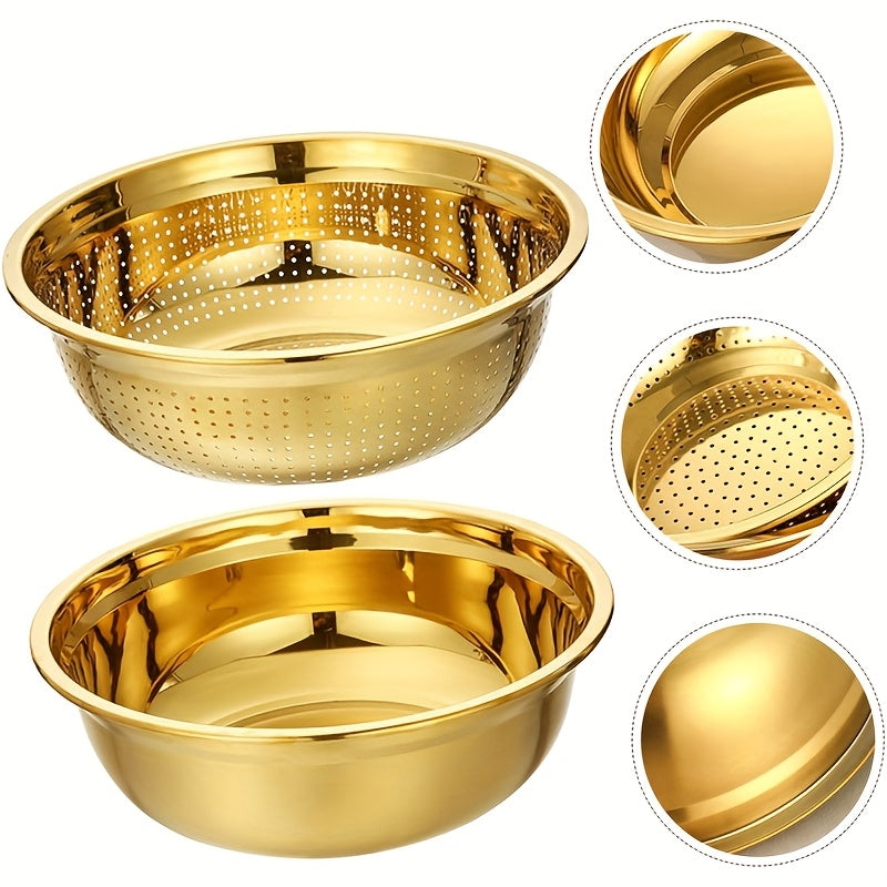 Conjunto de Escorredor de Aço Inoxidável com Micro-Furos