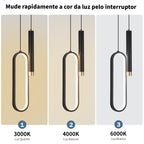 Luminária Pendente Oval Moderna LED 20W