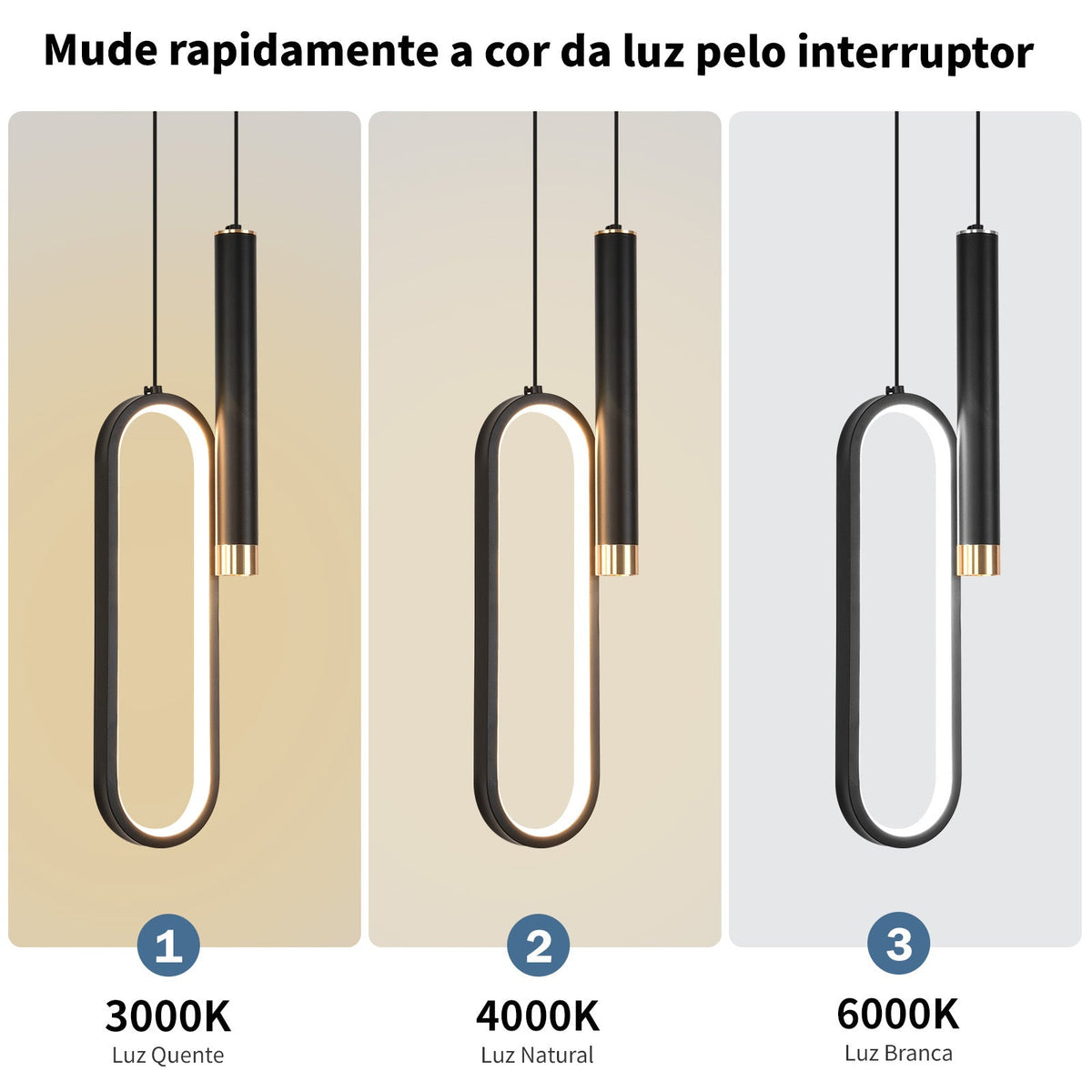 Luminária Pendente Oval Moderna LED 20W