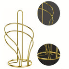 Porta-Toalhas de Papel Dourado com Base Pesada